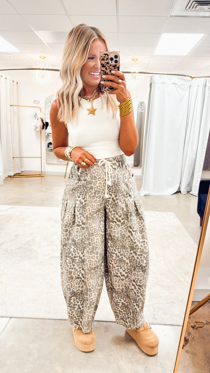 Stella Leopard Barrel Jeans