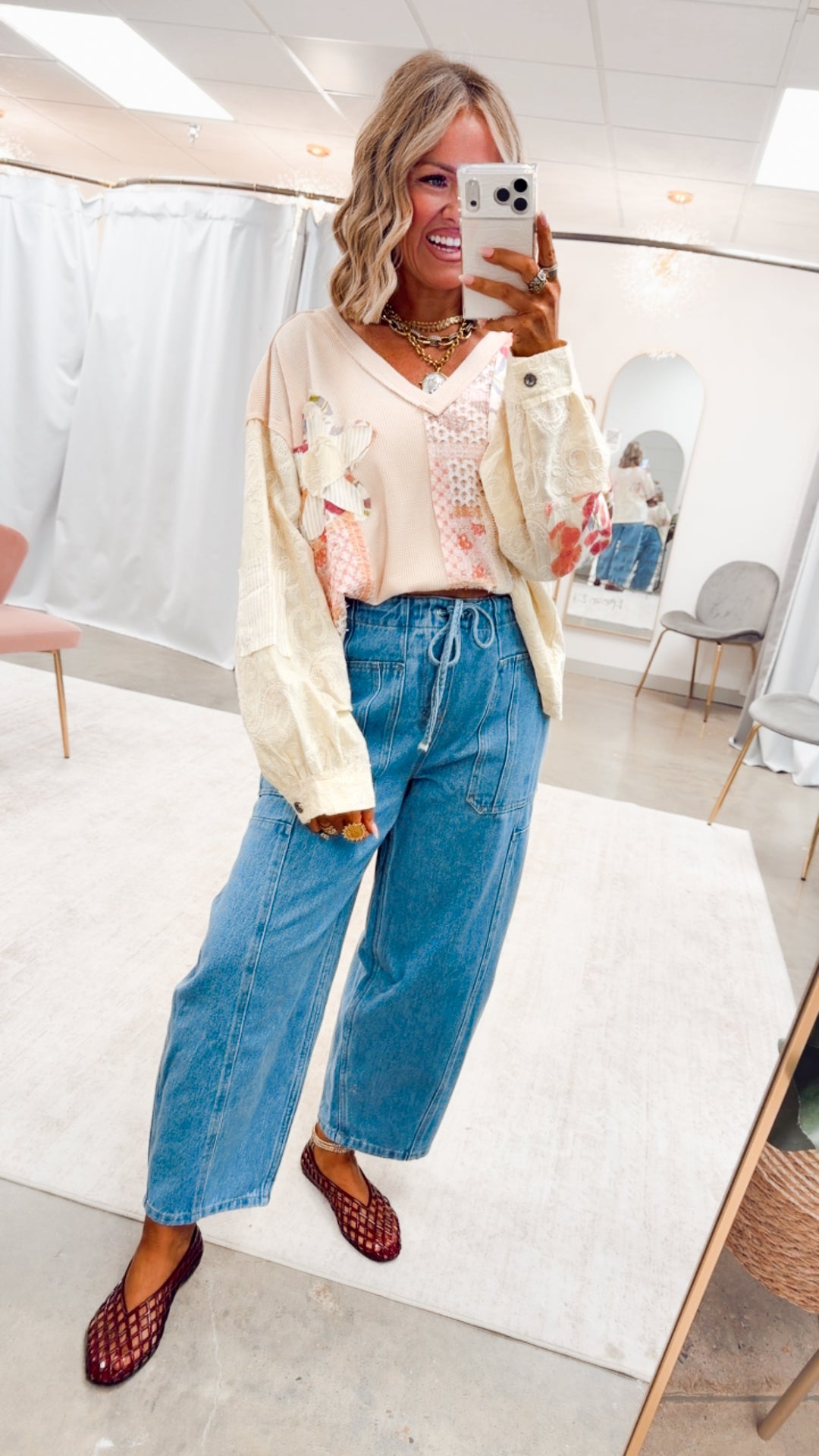 The Flower Child Top-Almond