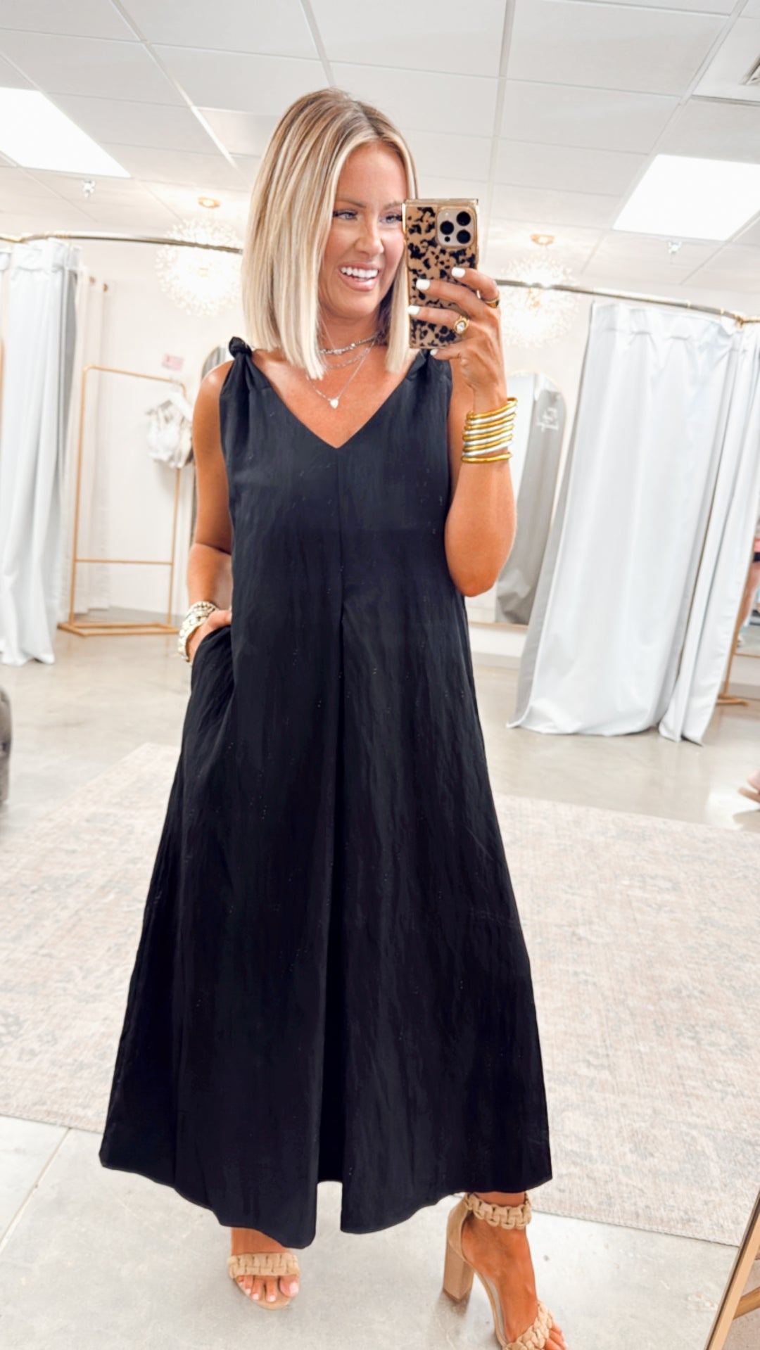 Effortless Knot-Strap Midi Dress