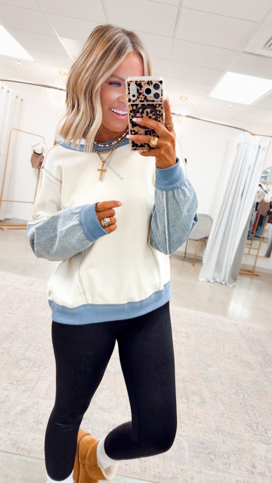 The Collins Contrast Crewneck