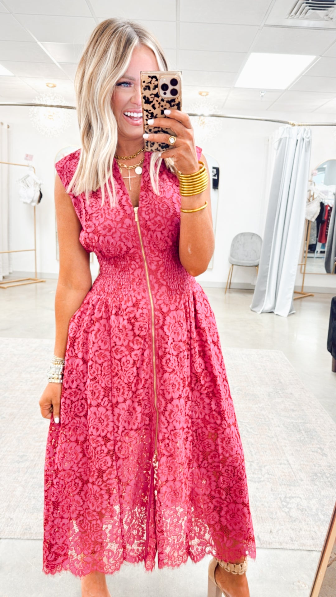 Jackie Lace Midi Dress-Merlot