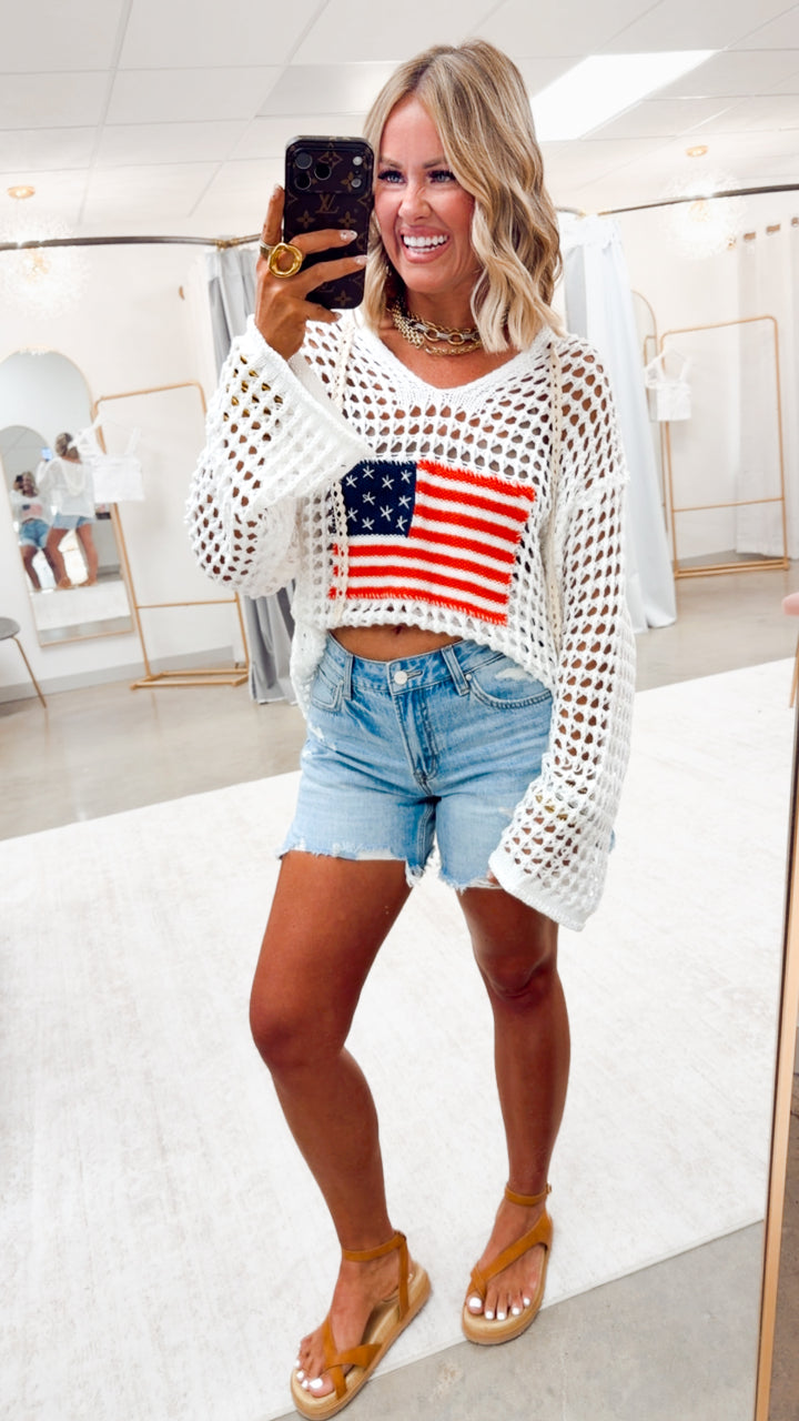 The All-American Sweater Top-Ivory
