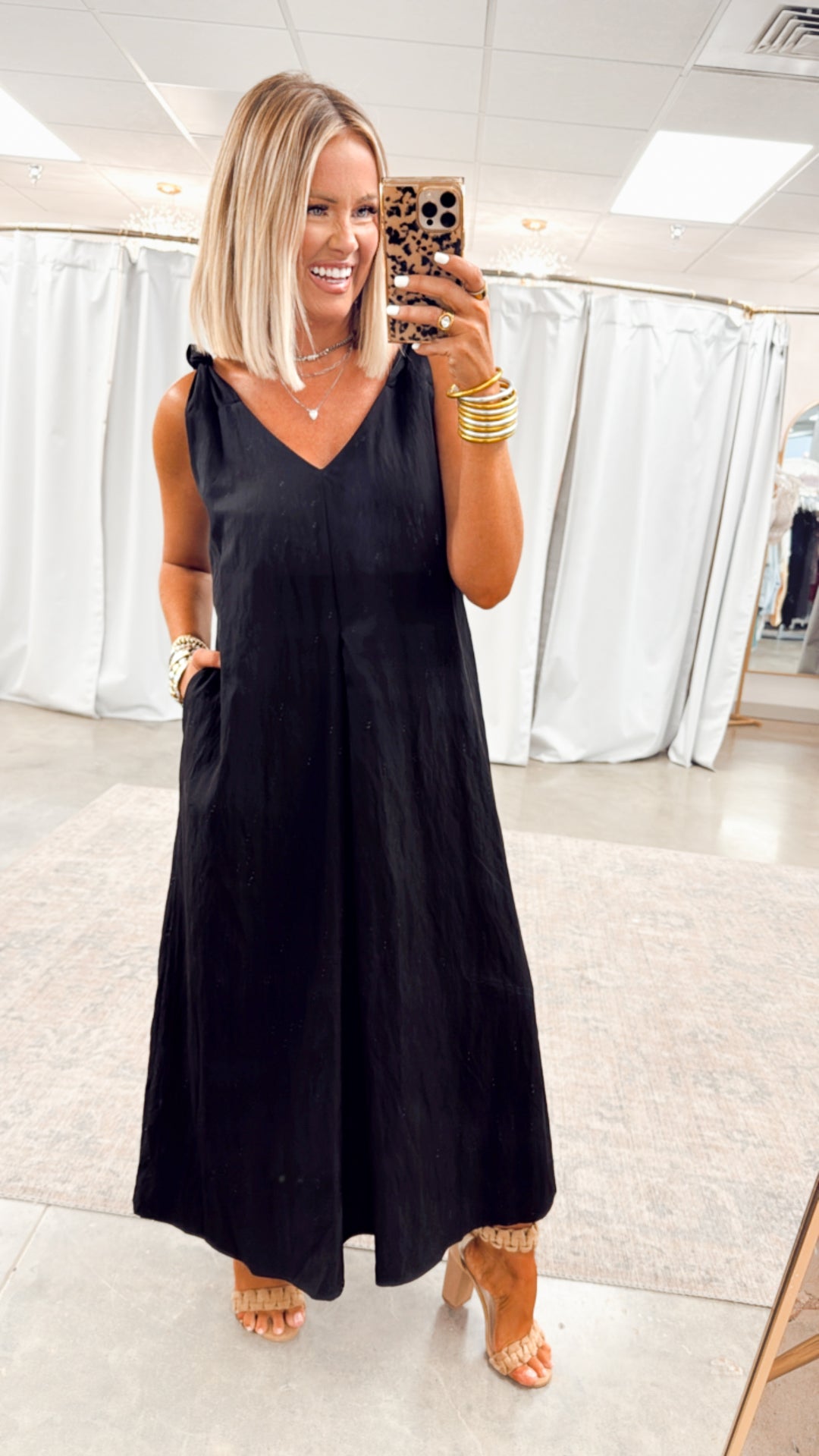 Effortless Knot-Strap Midi Dress