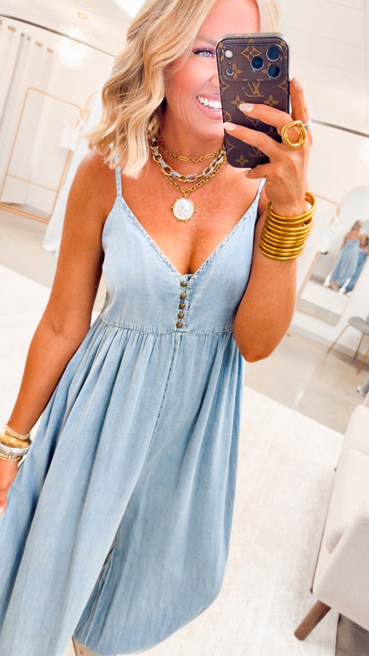 The Sweet South Denim Jumpsuit