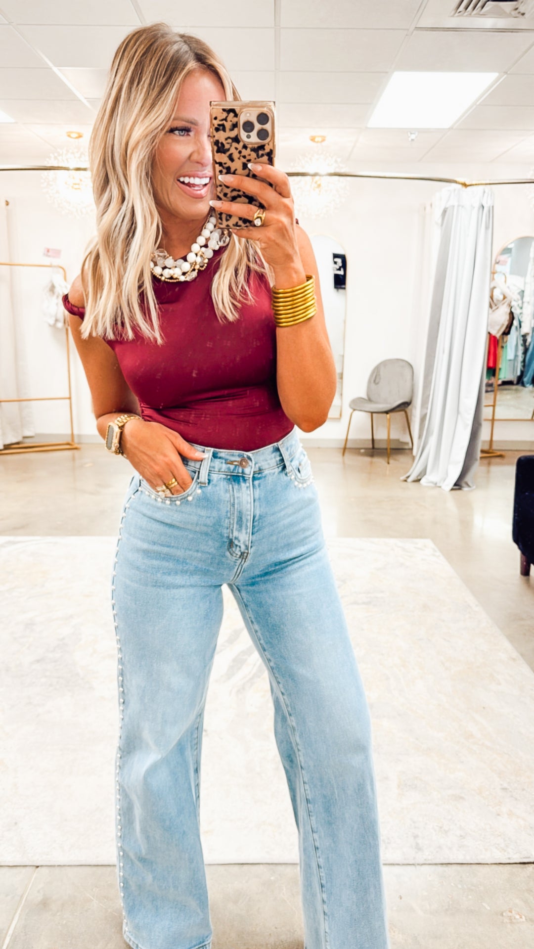 Nova Stud Wide Leg Jeans
