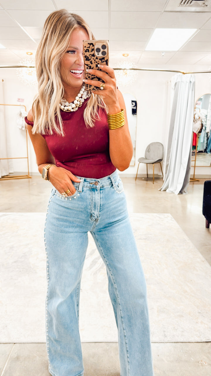 Nova Stud Wide Leg Jeans