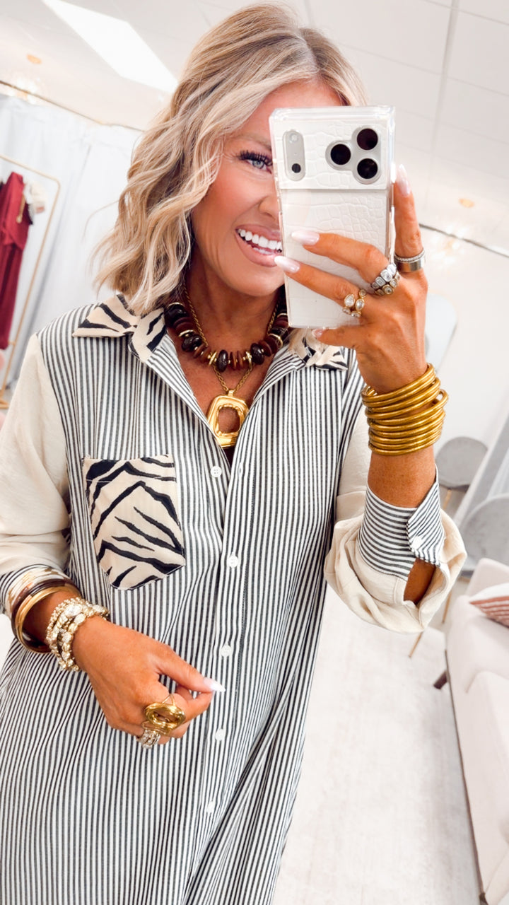 The Wild at First Stripe Dress