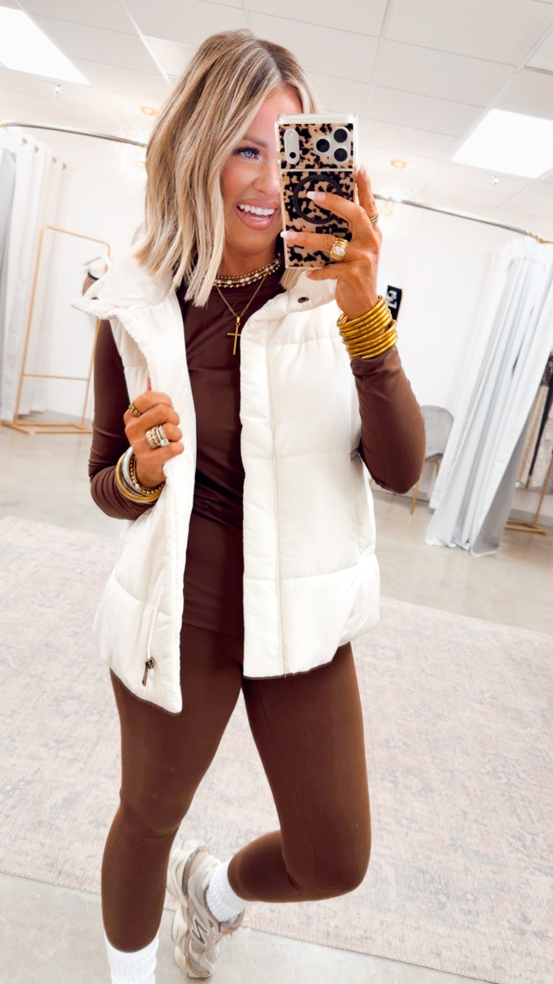 Summit Puffer Vest-Ivory