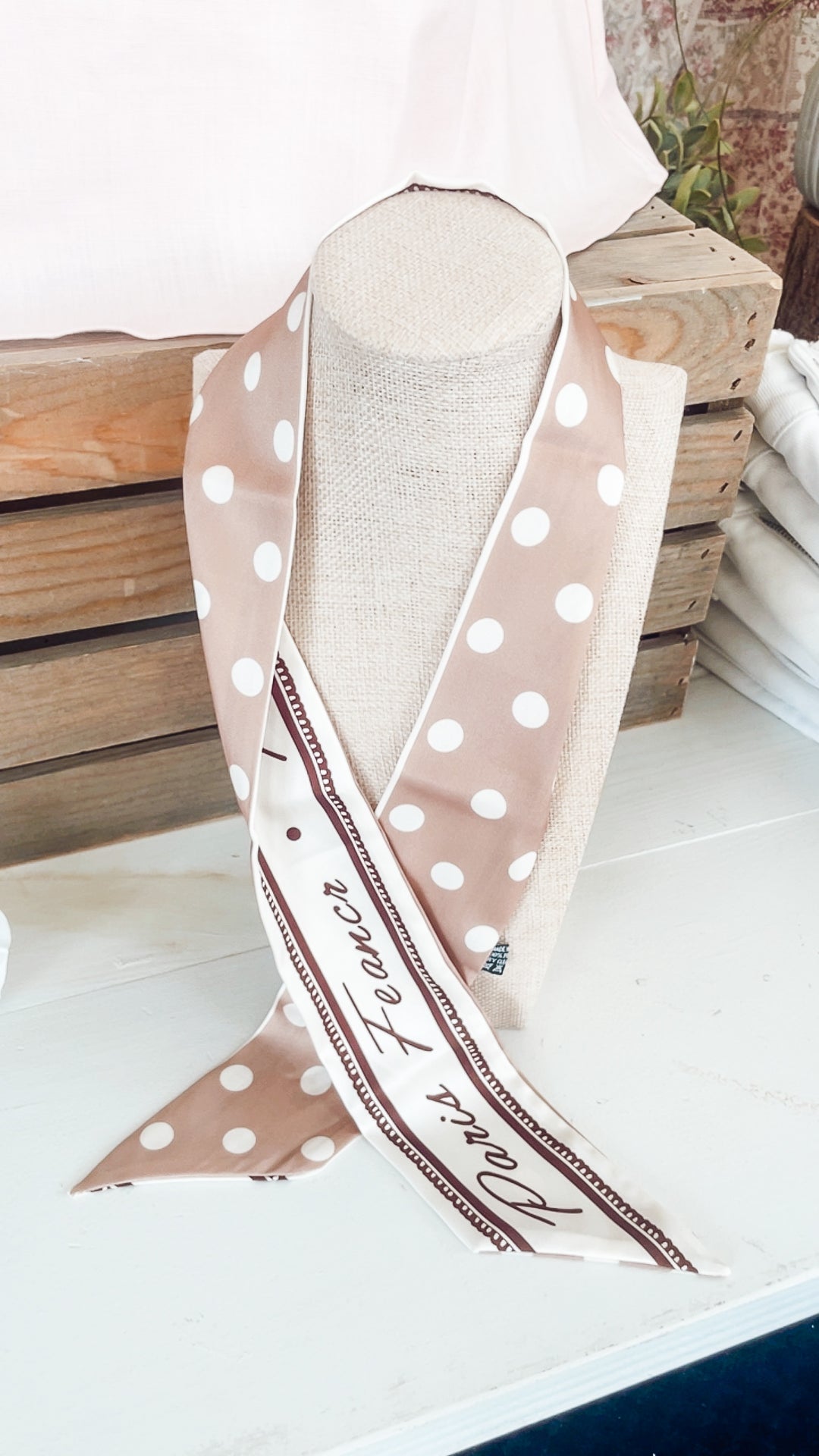 The Greta Polka Dot Scarf Necklace