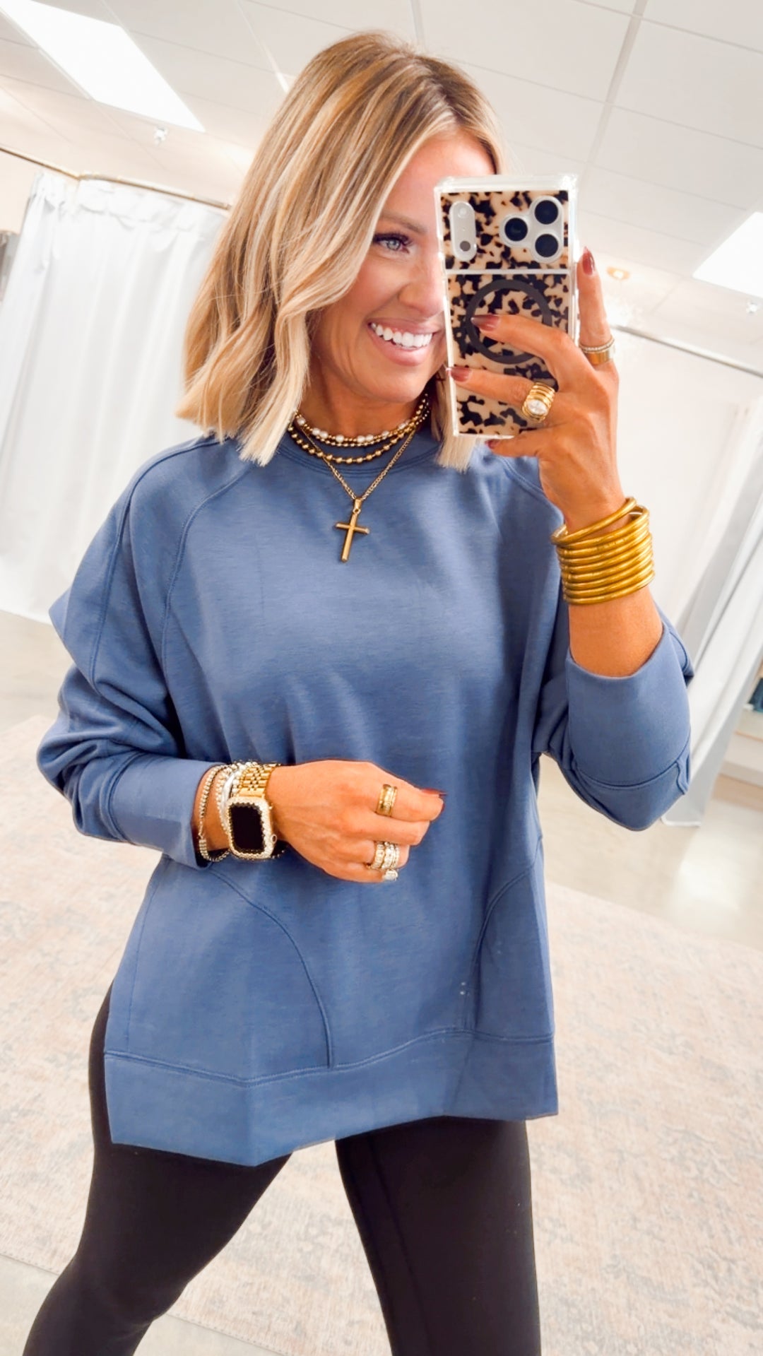 The Split Edge Pullover-Blue Indigo