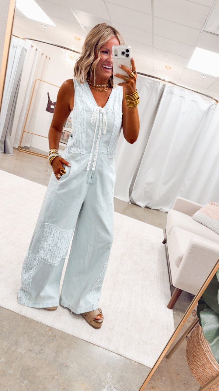 The Lacewood Denim Jumpsuit