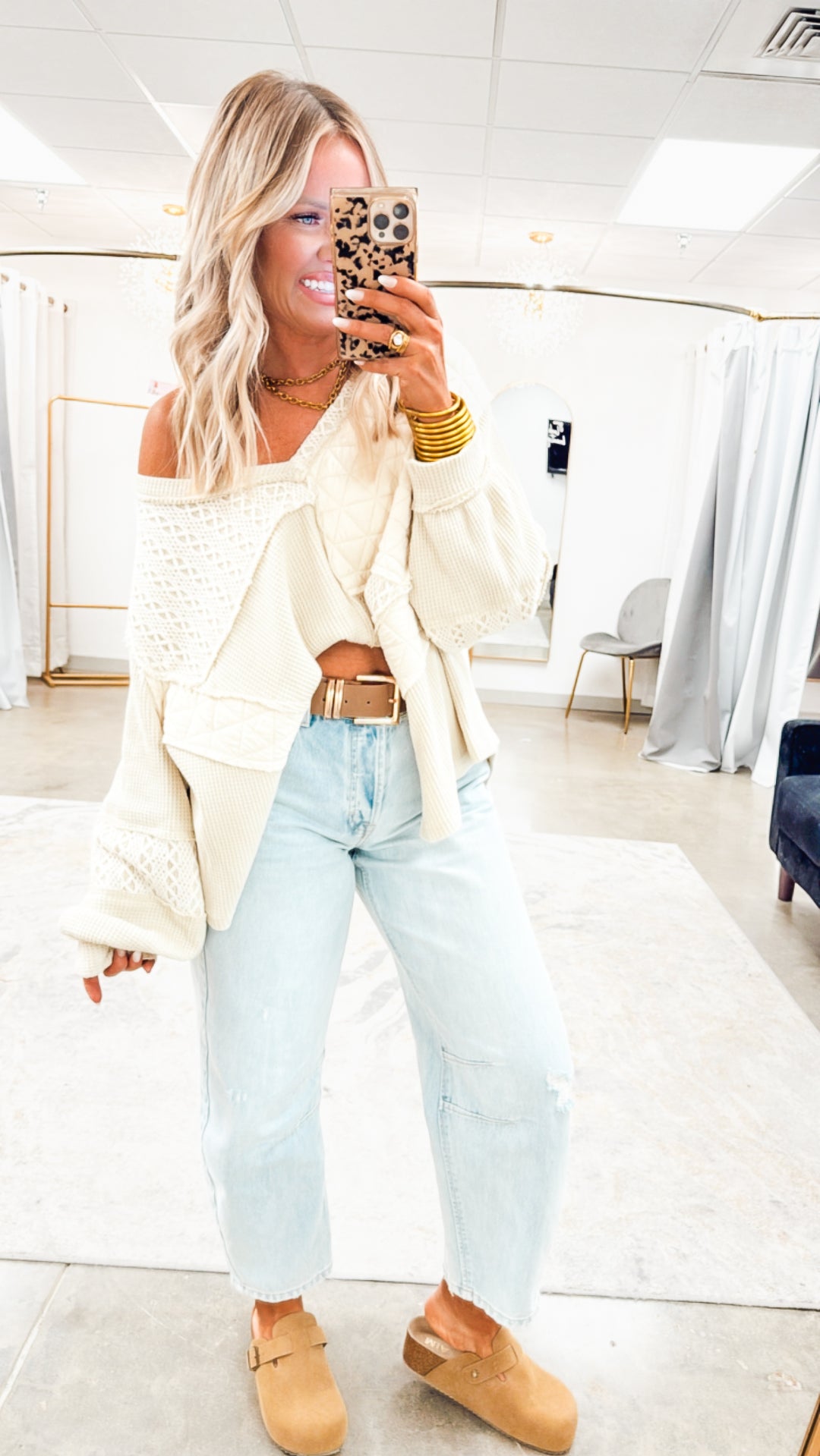 Indie Stitch Top-Oatmeal