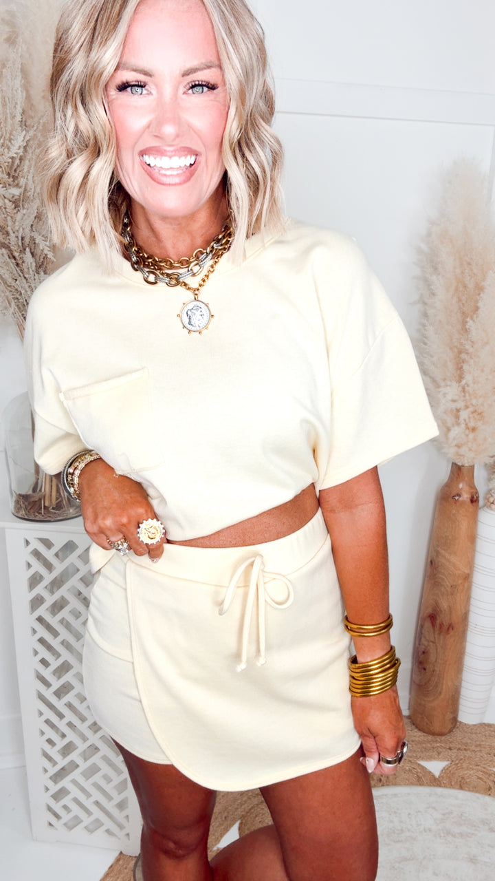 The Sunny Side Skort Set-Banana