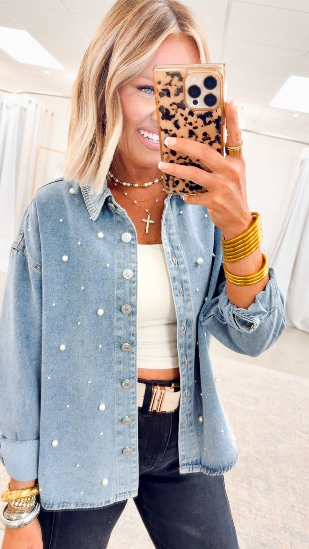 Pearl Oversized Denim Shirt
