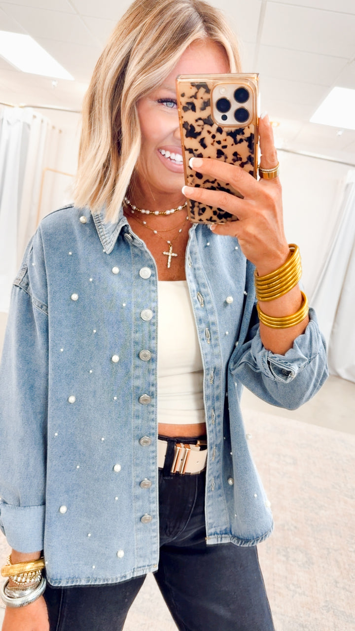 Pearl Oversized Denim Shirt