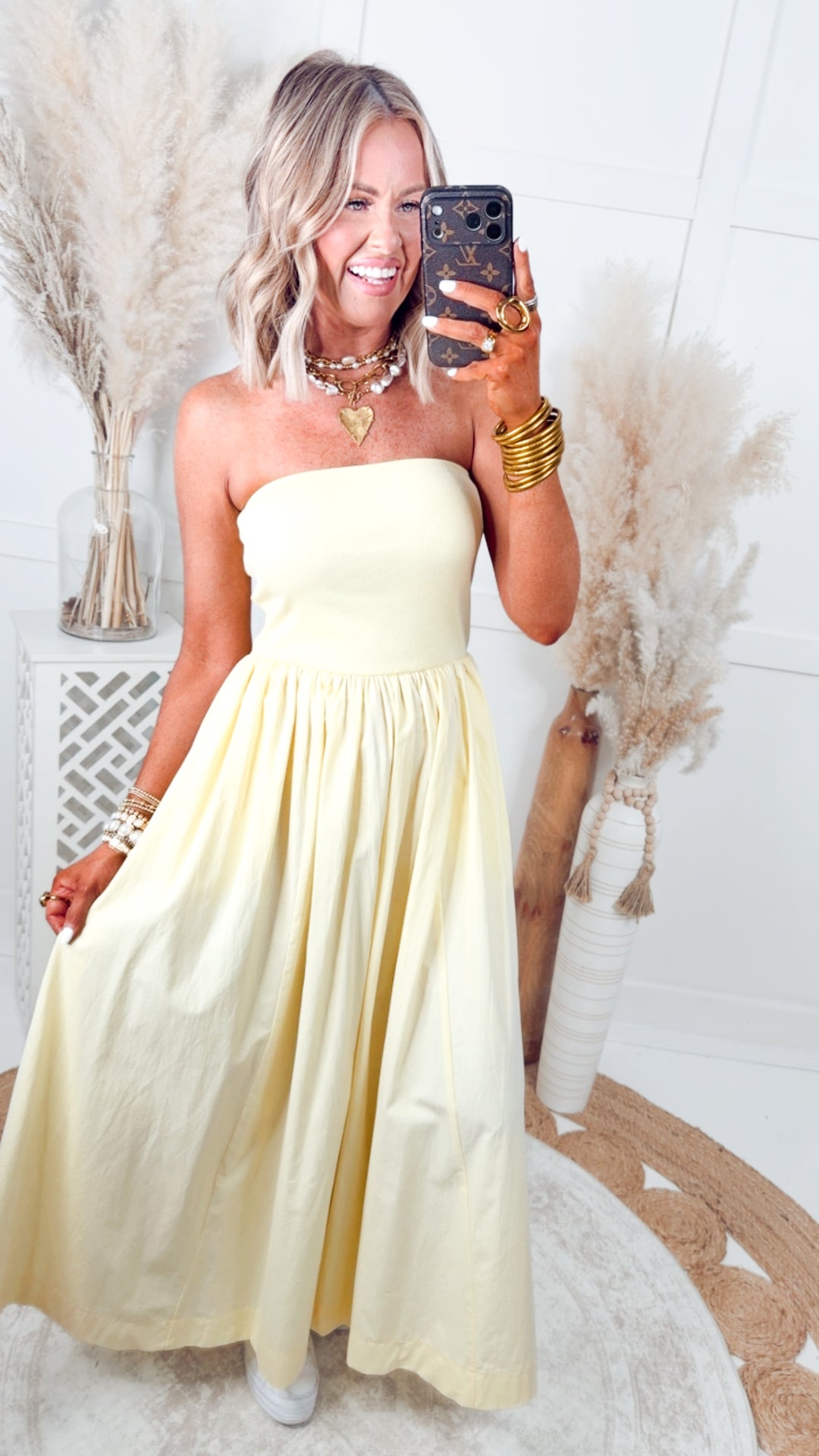 The Tidal Breeze Midi Dress-Pale Yellow