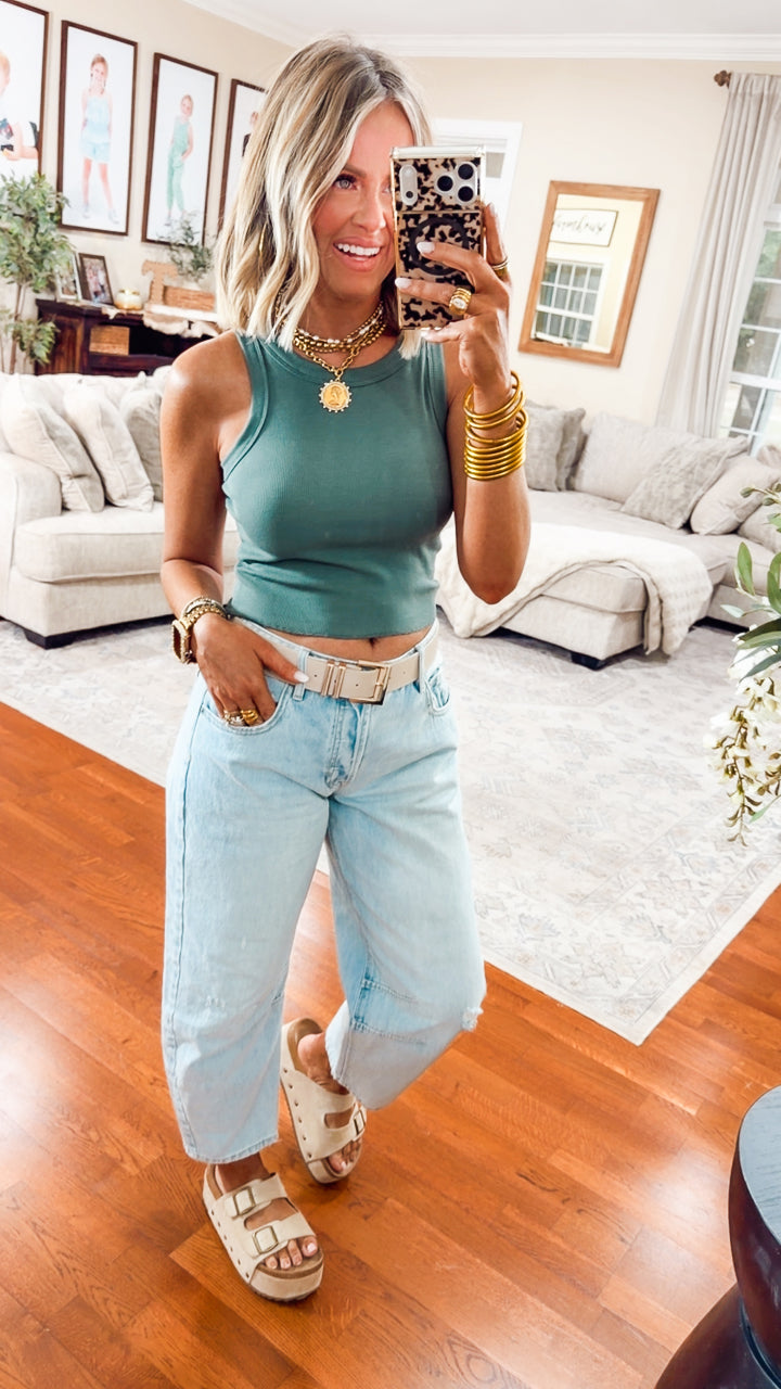Green Classic Charm High Neck Tank