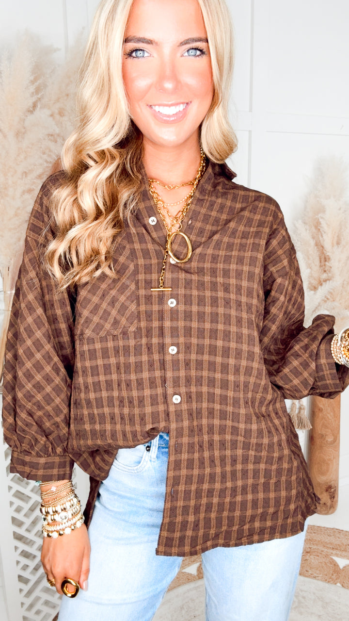 The Harvest Check Plaid Shirt-Brown