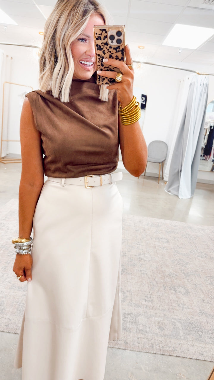 Charlotte Rae Midi Skirt-Ecru