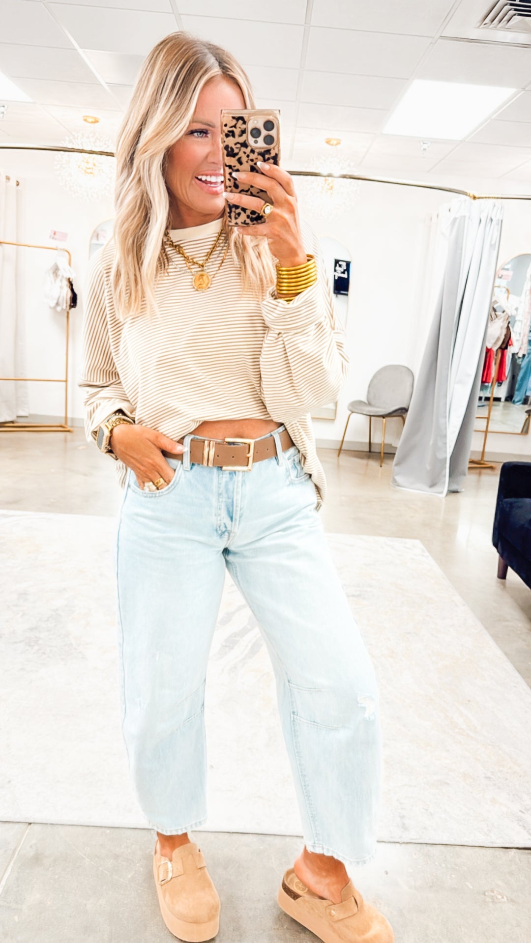 Ember Oversized Top-Beige