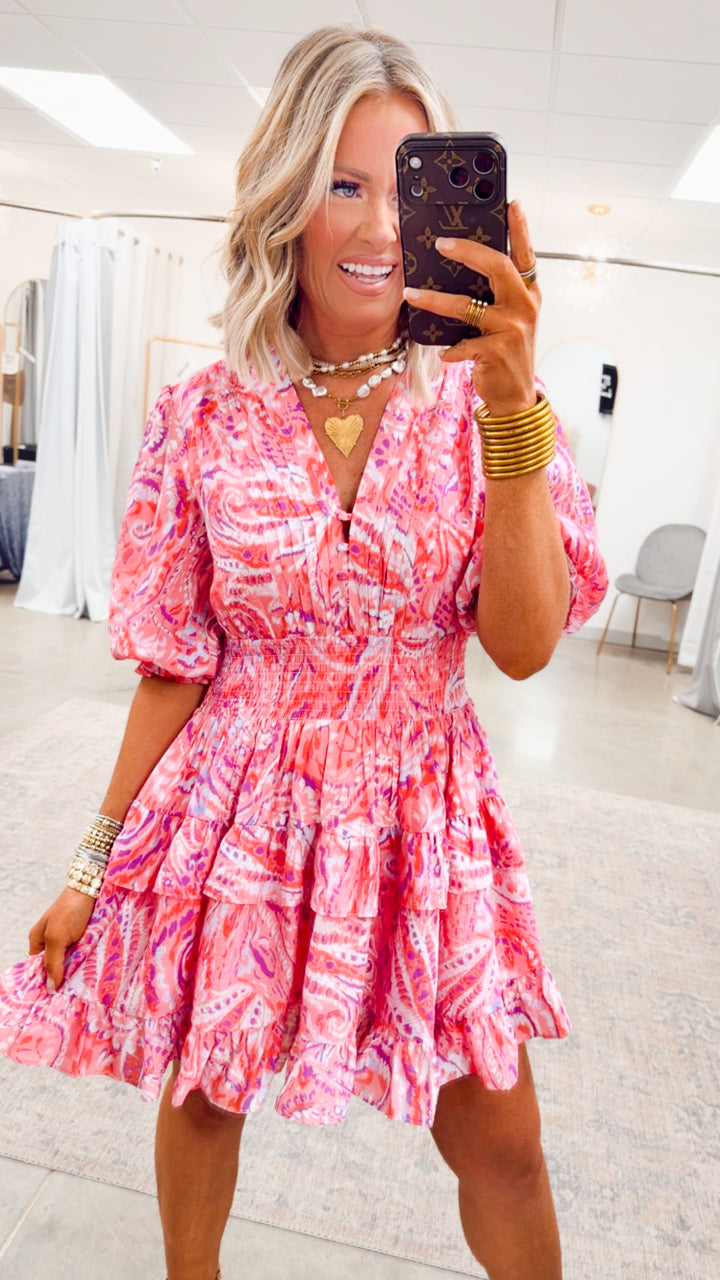 Rosey Echoes Mini Dress