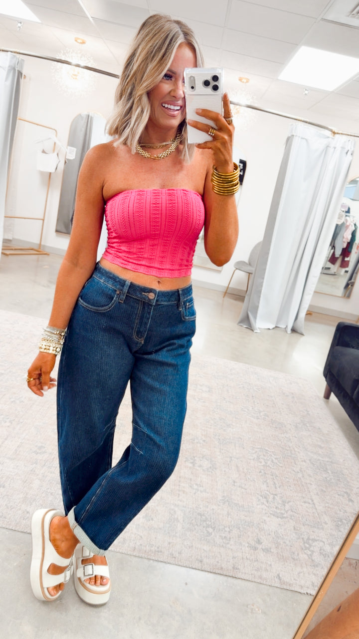 Soft Soleil Tube Top-Aloha Fuchsia