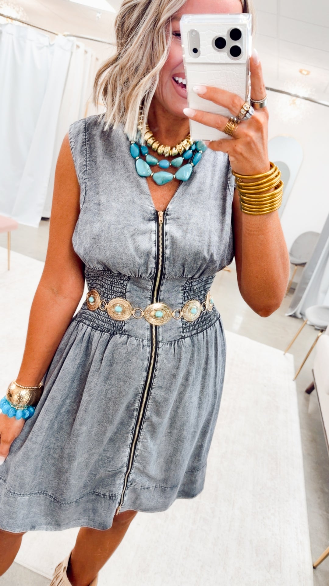 The Laramie Lane Dress-Black Denim