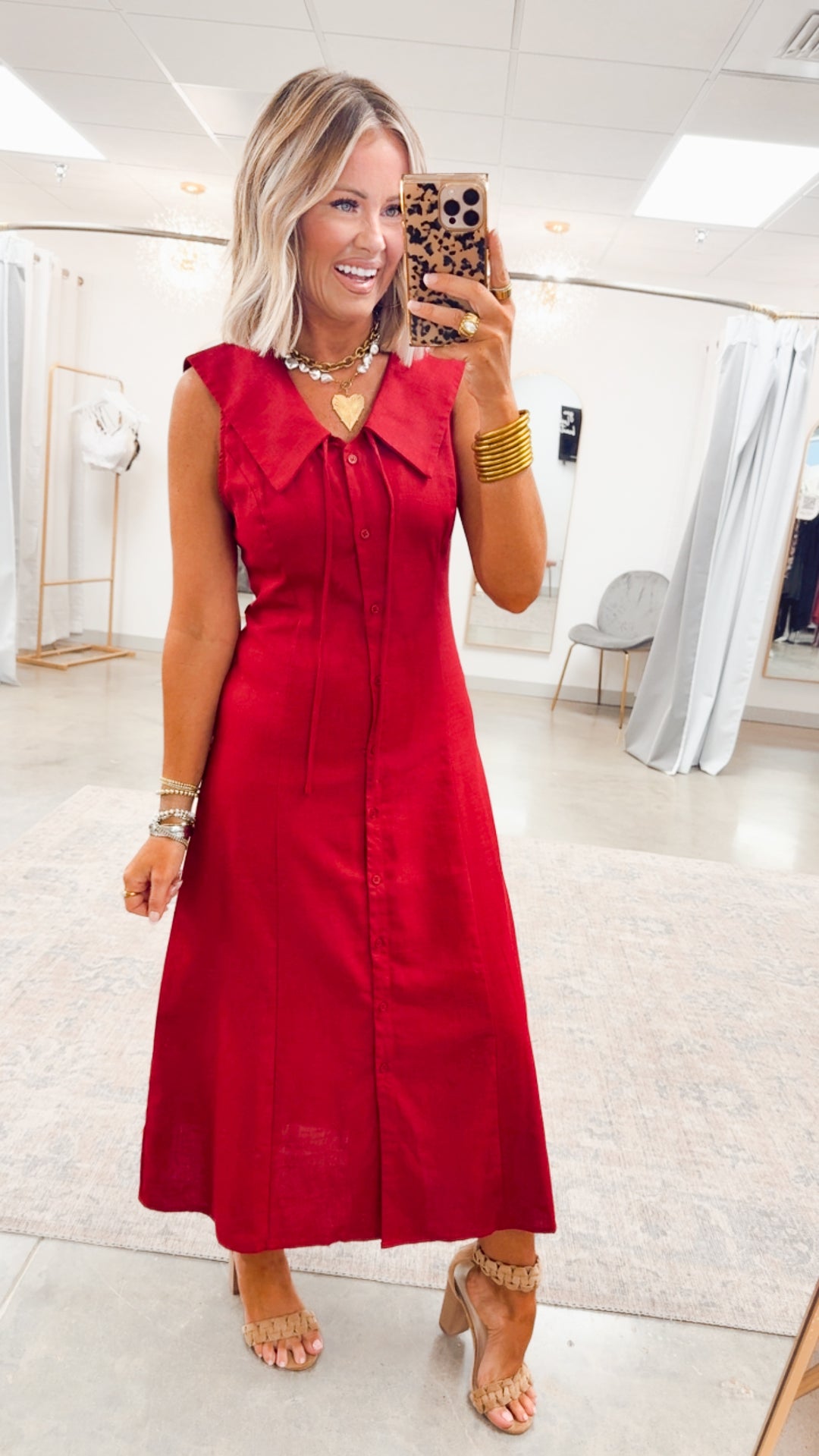 The Claire Midi Dress-Burgundy