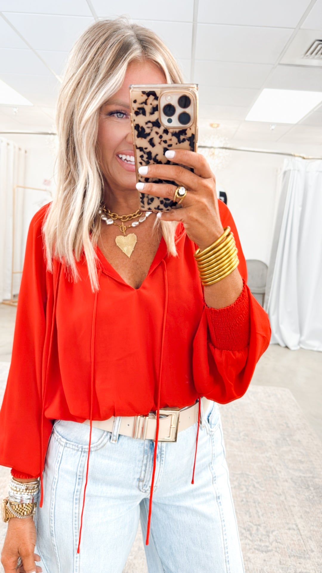 Giselle Smocked Cuff Blouse