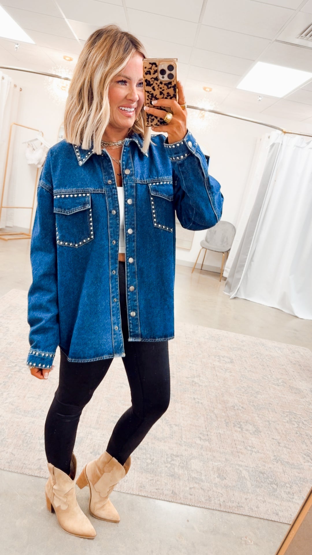 Savannah Studded Denim Jacket