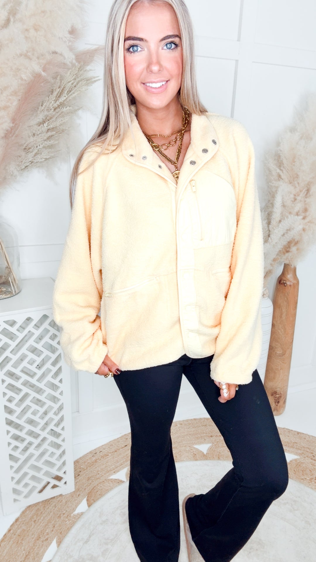 The Aspen Sherpa Jacket-Yellow