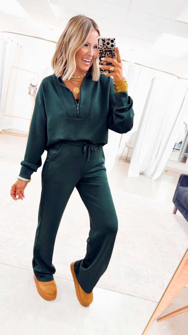 Smooth Form Half Zip Jacket-Regency Green