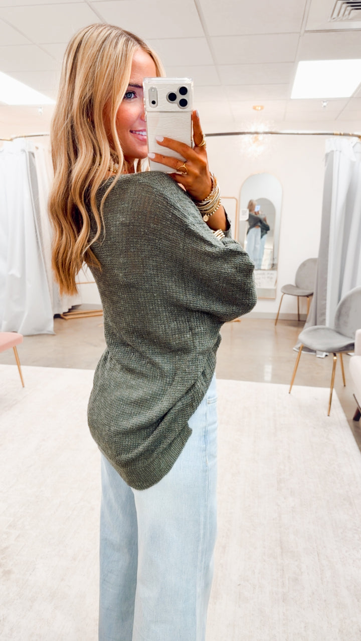 Dolman Sleeve Knit Sweater-Winter Forest