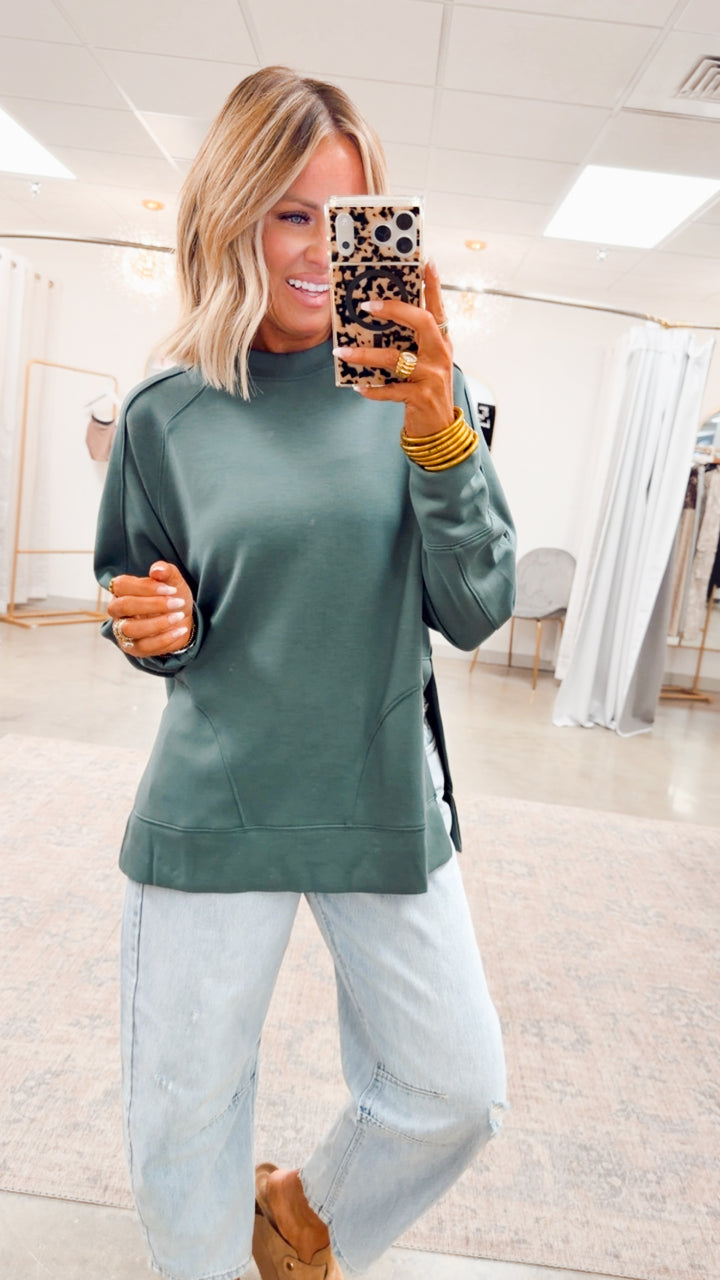 The Split Edge Pullover-Dark Forest