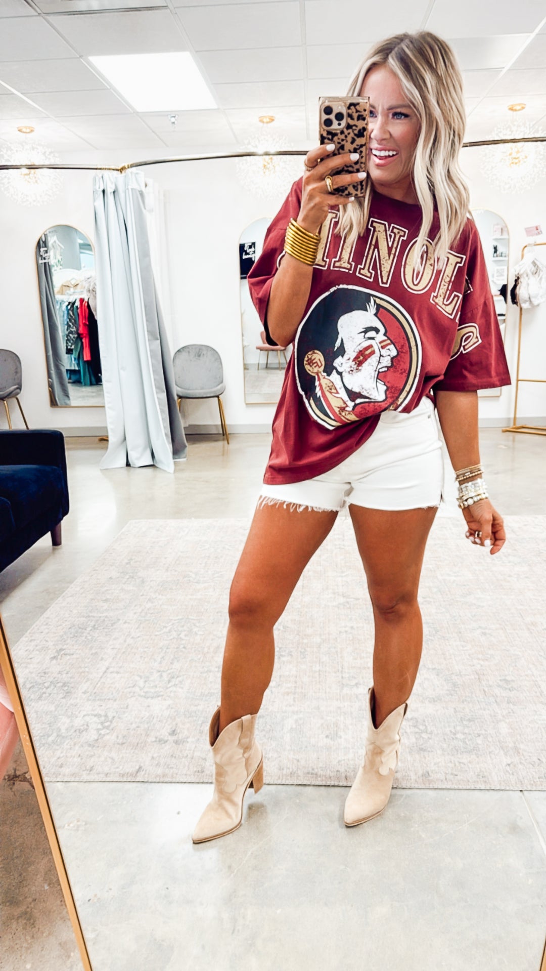 FSU Oversized Tee-Maroon