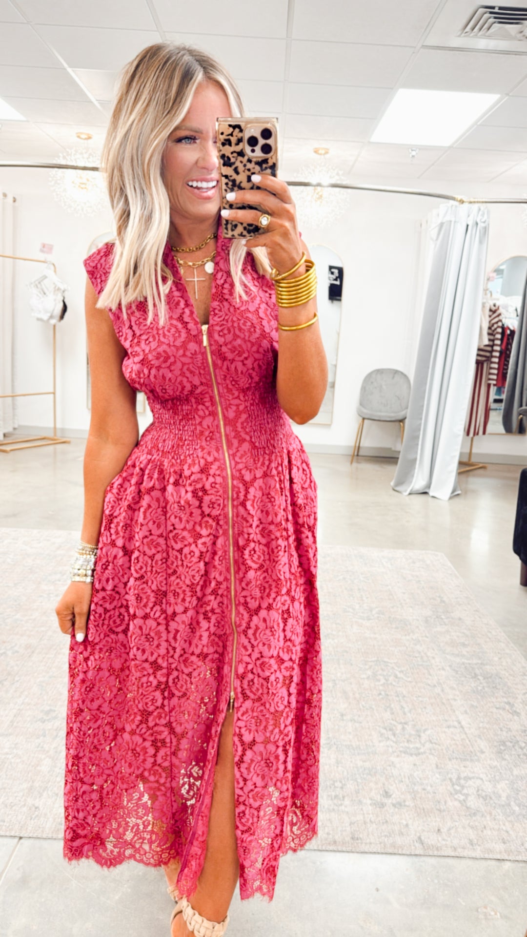 Jackie Lace Midi Dress-Merlot