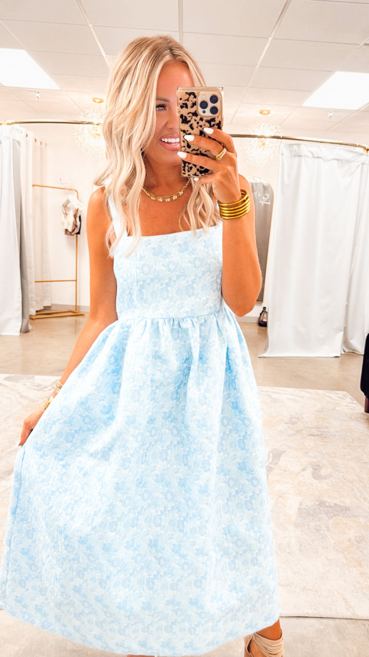 Willa Midi Dress-Blue