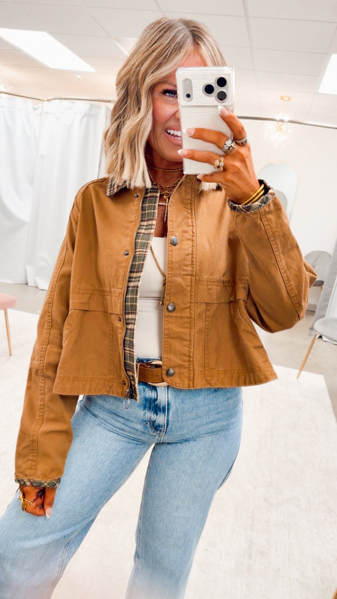 The Bridgetown Barn Jacket-Camel/Olive