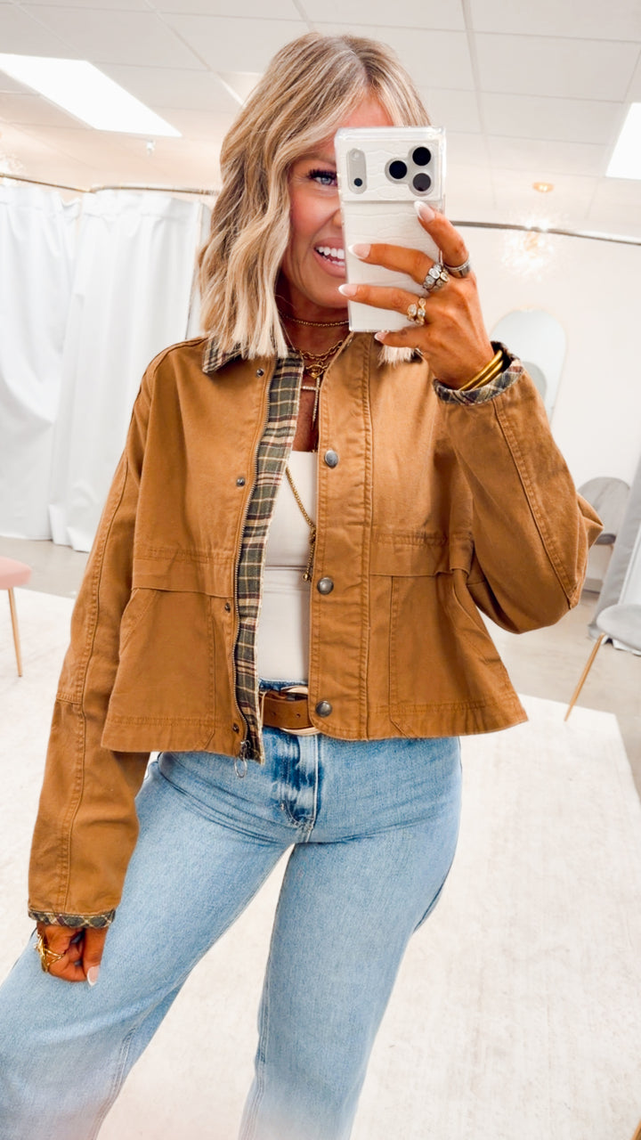 The Bridgetown Barn Jacket-Camel/Olive