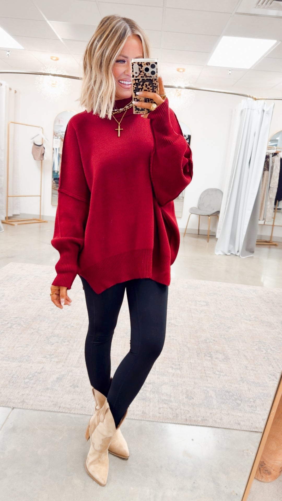 Cabernet Chill Mock Neck Sweater