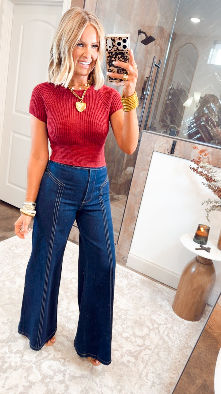 Felicity Tie Top-Ruby