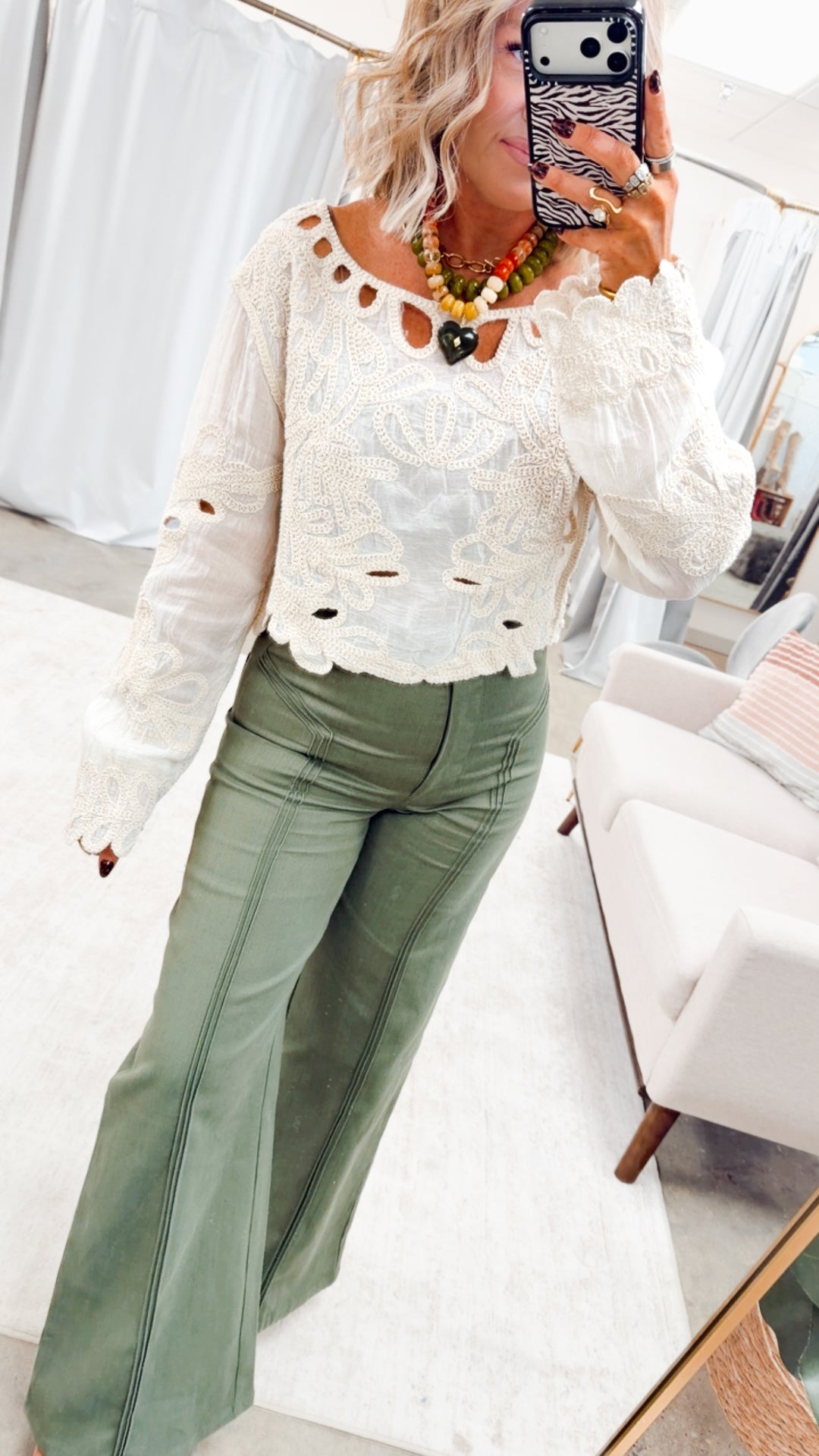 Katherine High Waisted Wide Leg Jean-Olive