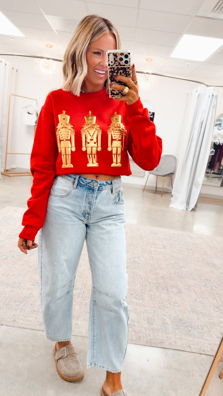 Nutcracker Metallic Puff Graphic Sweatshirt