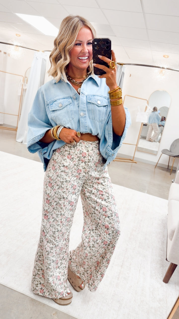 The Denim Drift Poncho Jacket-Light Denim