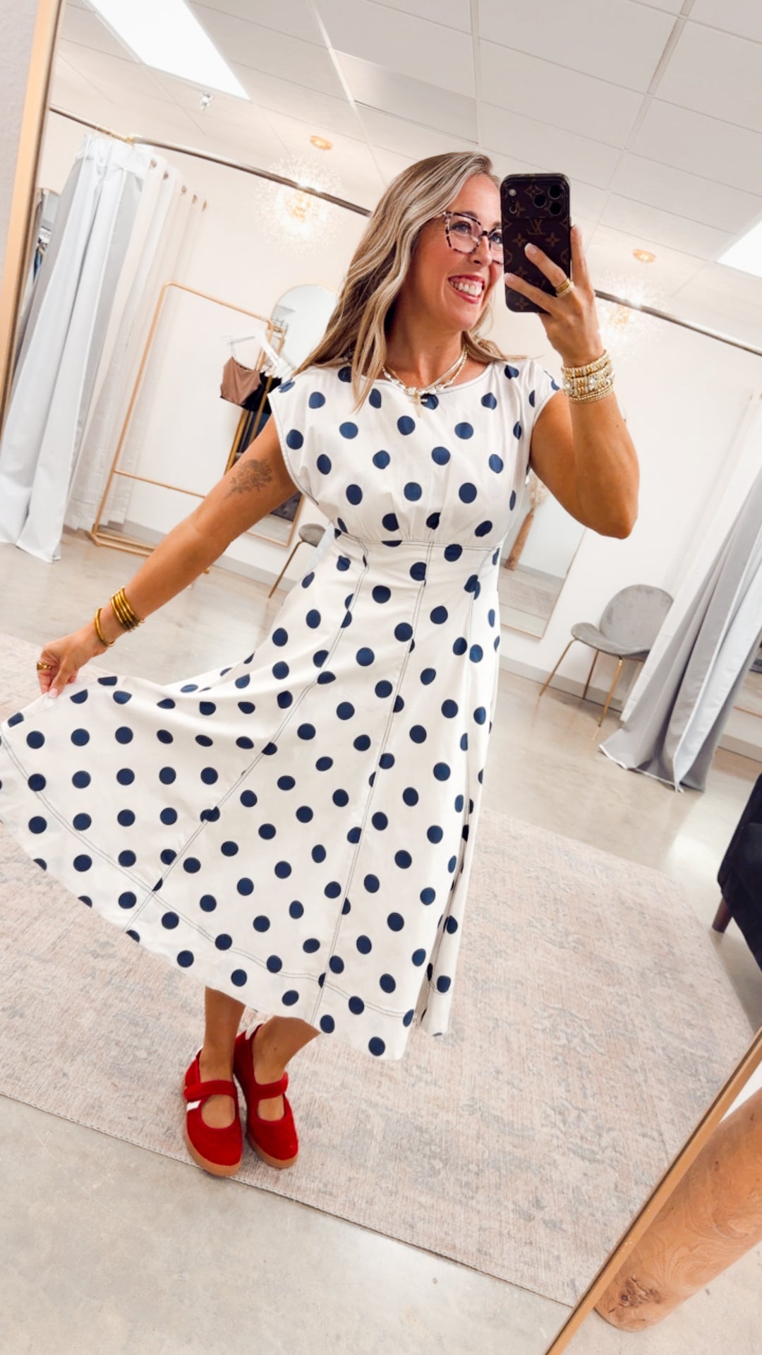 The Spot On Midi Dress-Ash/Navy
