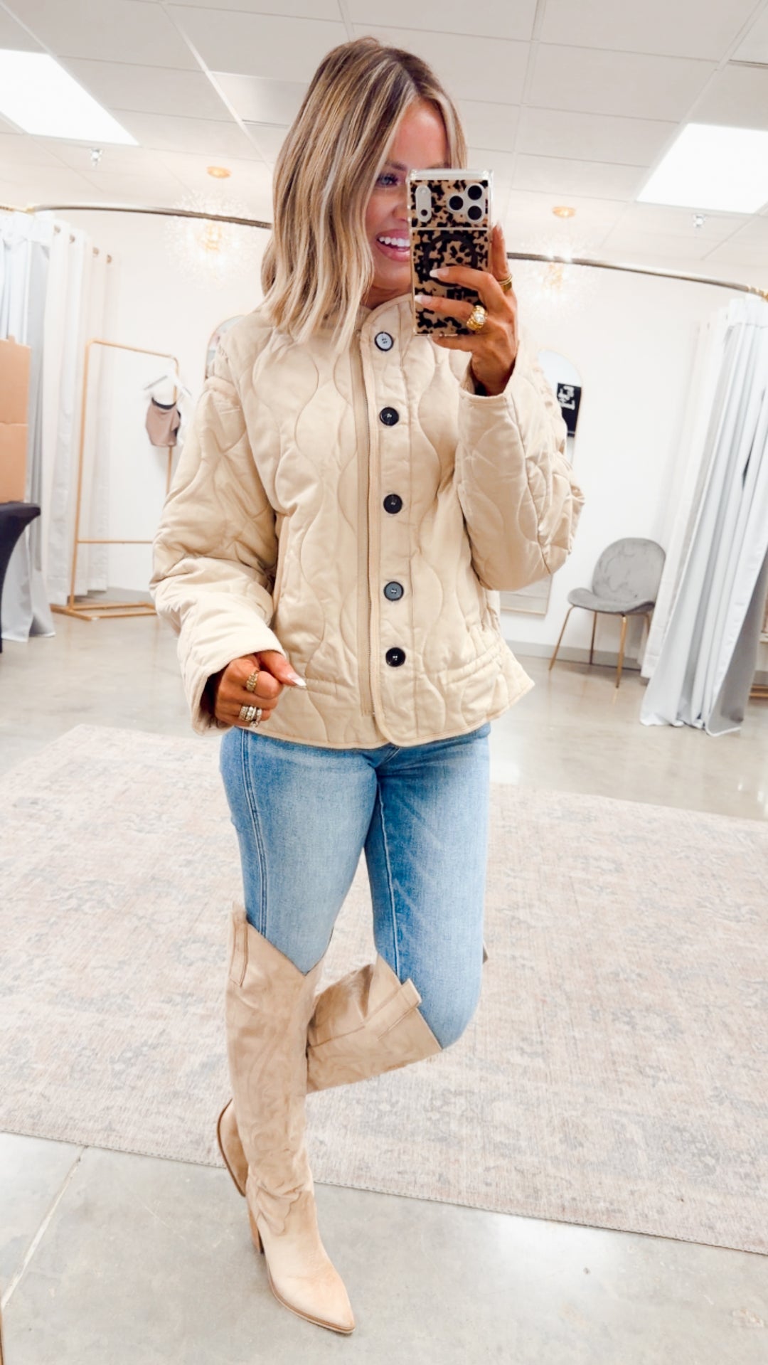 The Chalet Peplum Jacket-Beige