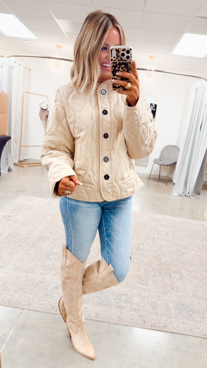 The Chalet Peplum Jacket-Beige