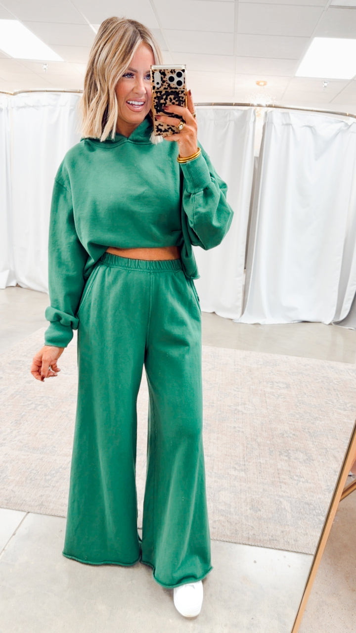 The Loft Ease Pant Set-Hunter Green