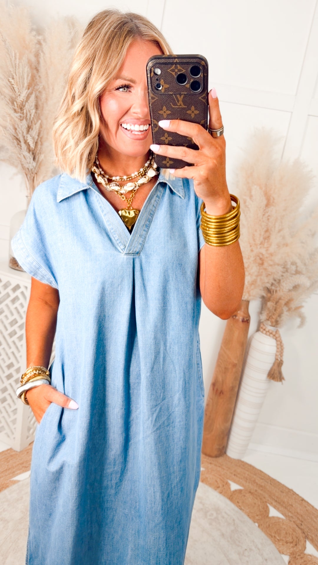 The Sage Washed Denim Dress