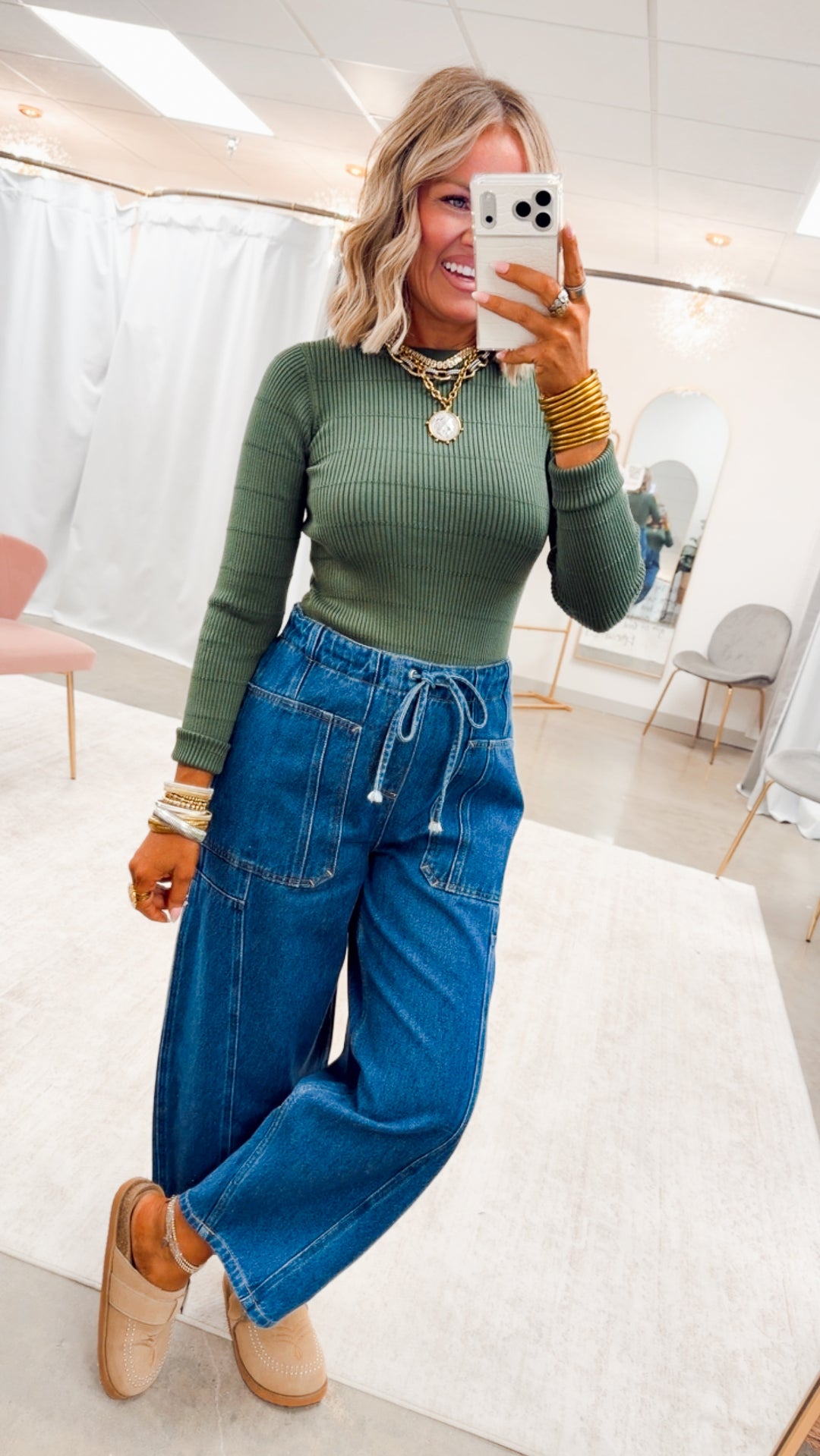 The Pretty Lines Sweater-Moss